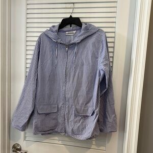 Purple/Blue and White Checkered Hooded Jacket